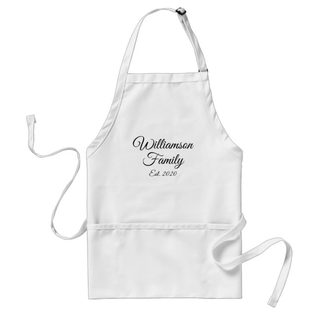 Customize Couple's last name, year, number Adult Apron (Front)
