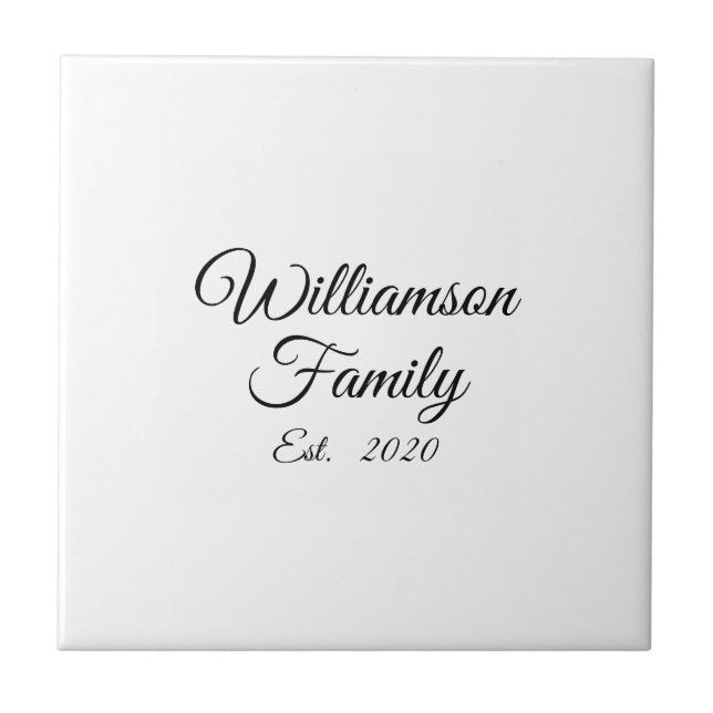 Customize Couple's last name, year, number Ceramic Tile (Front)