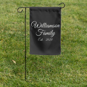 Customize Couple's last name, year, number Garden Flag
