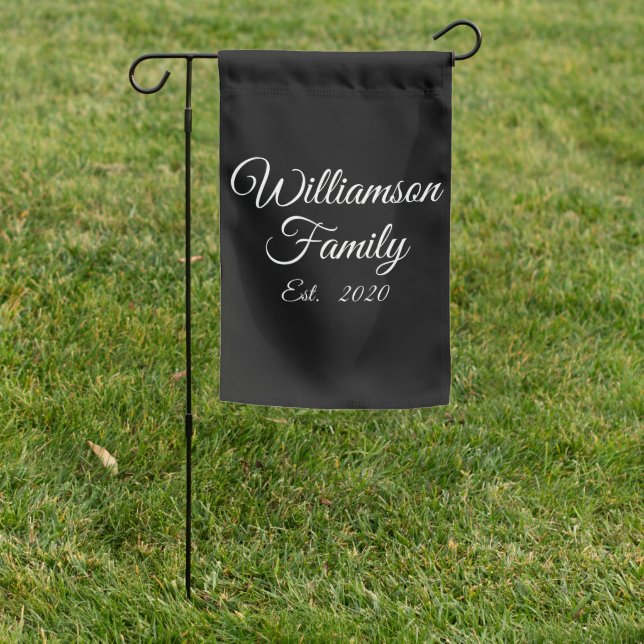 Customize Couple's last name, year, number Garden Flag (In SItu)