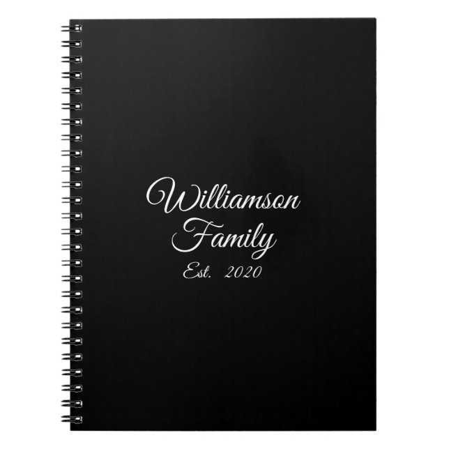 Customize Couple's last name, year, number Notebook (Front)