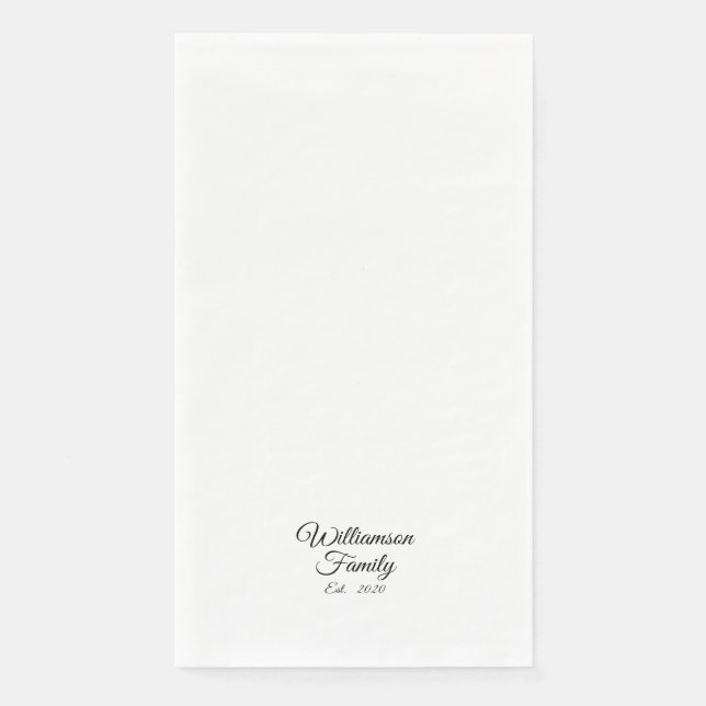 Customize Couple's last name, year, number Paper Guest Towels (Front)