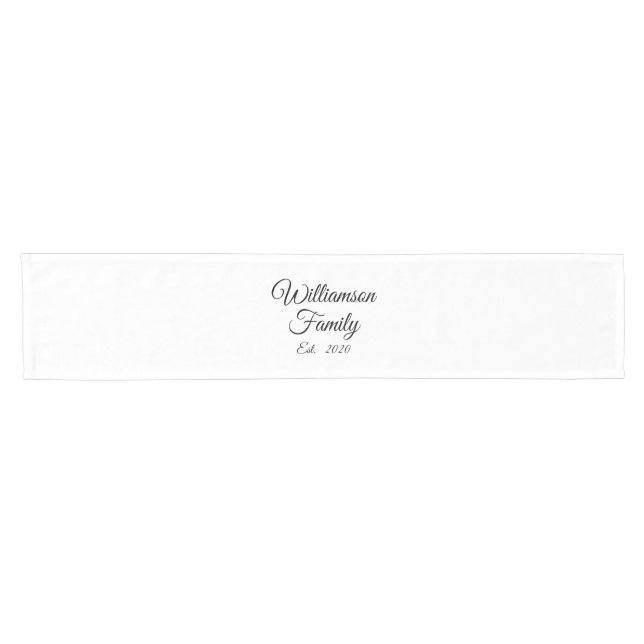 Customize Couple's last name, year, number Short Table Runner (Horizontal)