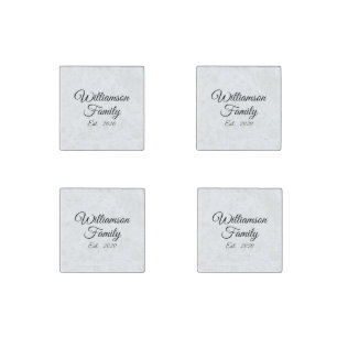 Customize Couple's last name, year, number Stone Magnet