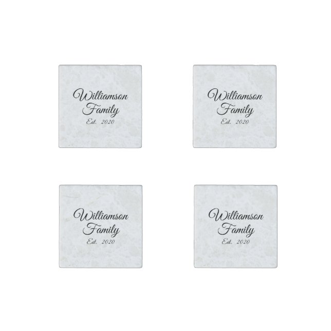 Customize Couple's last name, year, number Stone Magnet (Front)