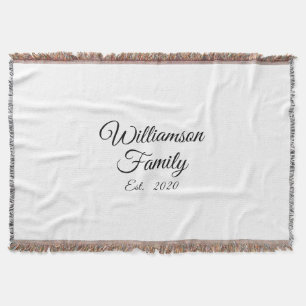 Customize Couple's last name, year, number Throw Blanket