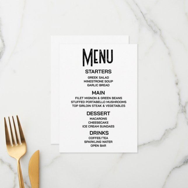 Customize - Create Your Own Custom Menu (Front/Back In Situ)