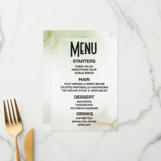 Customize - Create Your Own Subtle Green Marble Menu