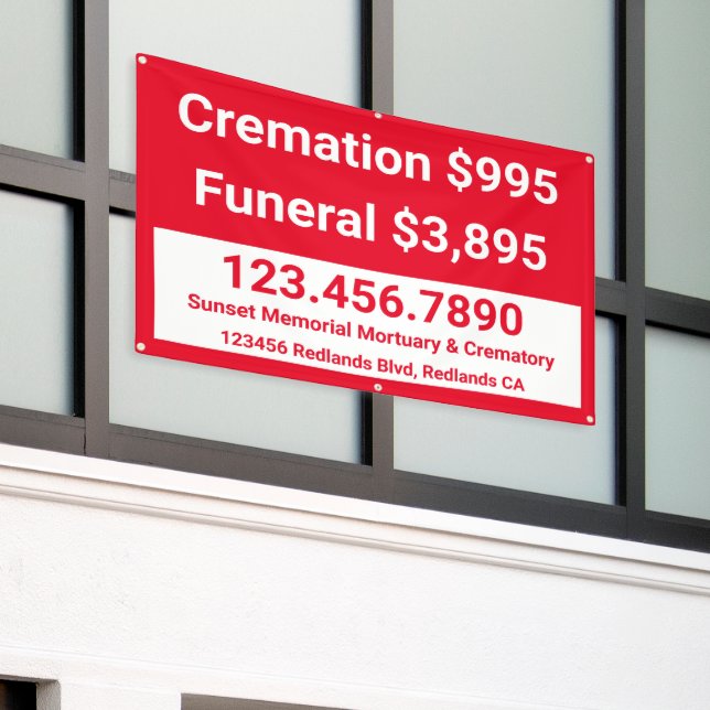 Customize Cremation Funeral Services  Banner (Outside Building)