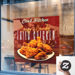 Customize Crispy Crunchy Fried Chicken Promo Window Cling