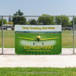 Customize Crop Dusting Services Business Fence Banner