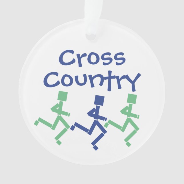 Customize Cross Country Running Back and Front Ornament (Front)