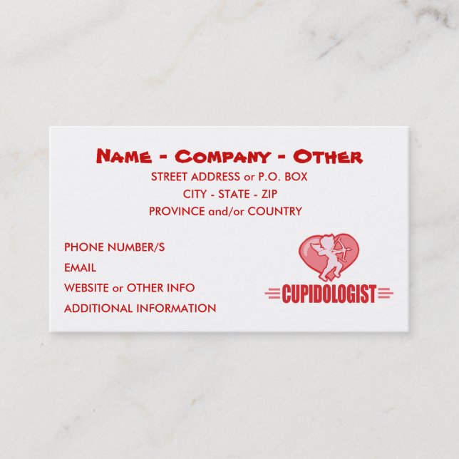 Customize Cupid Love Business Card (Front)
