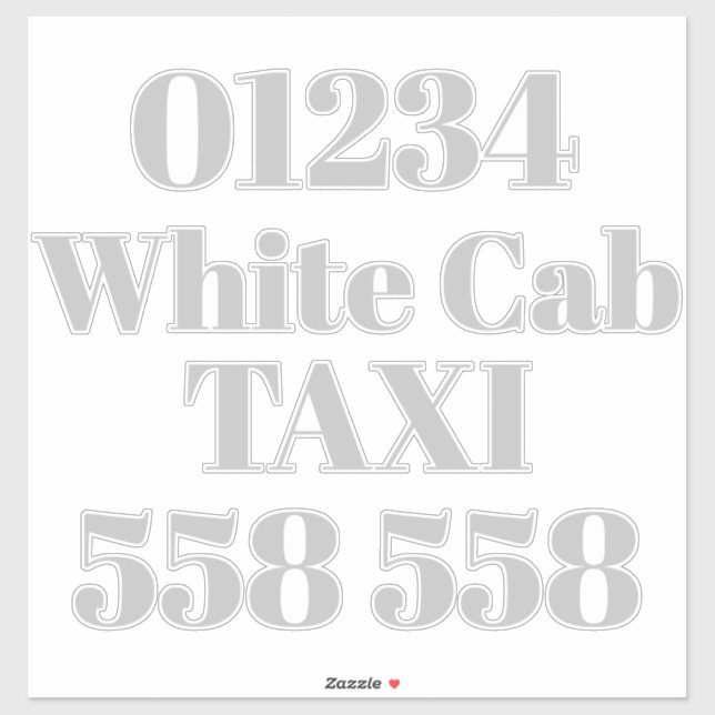 Customize Cut Vinyl Sticker - Private Taxi  (Sheet)