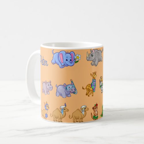 Customize Cute Animal Design with Name Coffee Mug