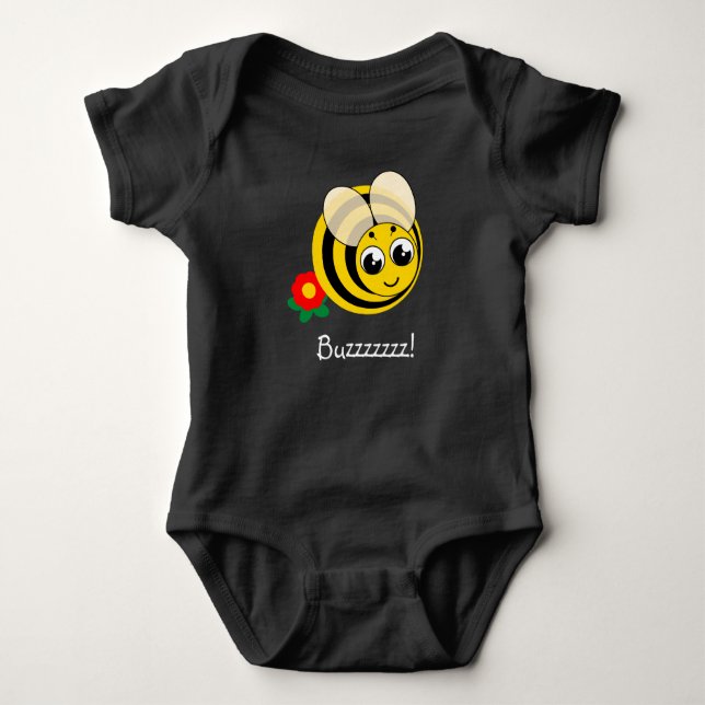 Customize, cute bee, bumble bee or honey bee: baby bodysuit (Front)