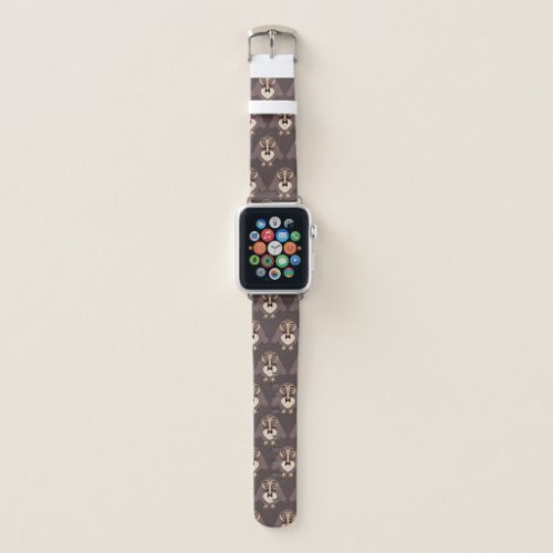 Customize Cute Brown owl with Mustache pattern Apple Watch Band