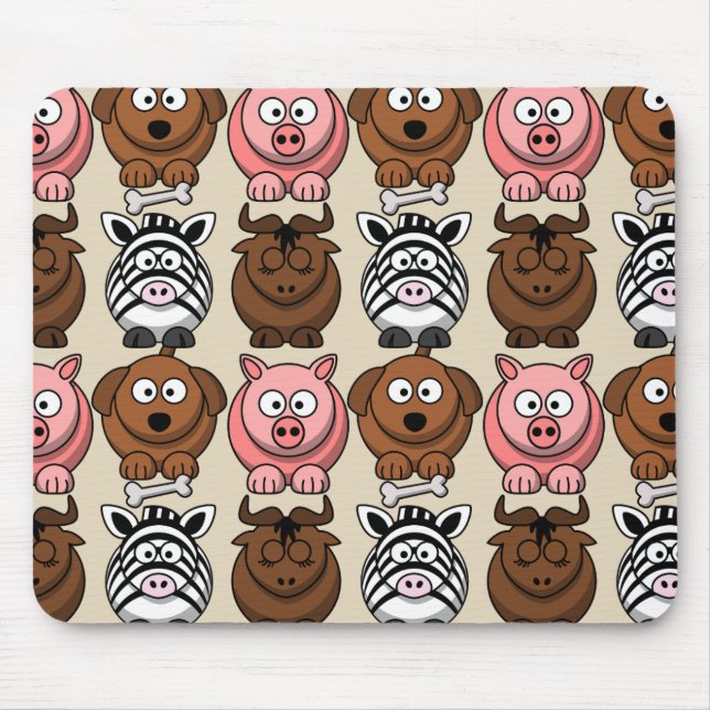 Customize Cute Child Animals Mouse Pad (Front)