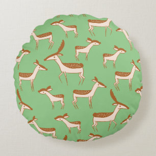 Customize Cute Deer Design Round Pillow