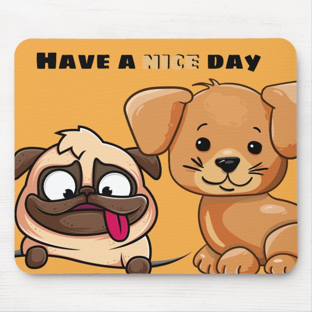 Customize Cute Doggy Mouse Pad (Front)