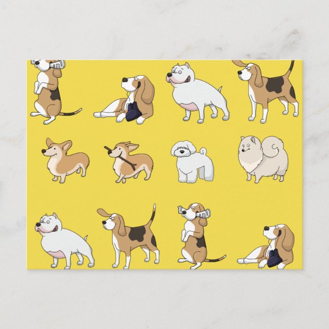 Customize Cute Dogs Postcard (Front)