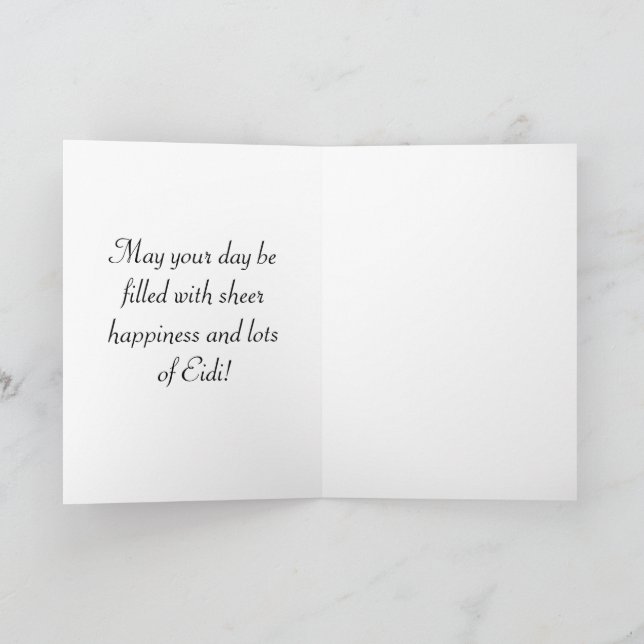 Customize Cute Eid Mubarak Light Green Eid Card (Inside)