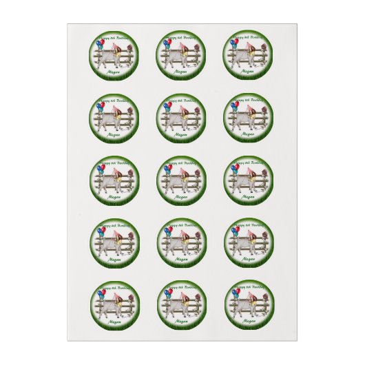 CUSTOMIZE - Cute Goat Birthday Party Edible Frosting Rounds (Sheet)