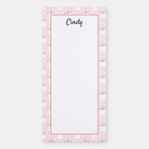 Customize Cute Kitty Cat Pattern Magnetic Notepad