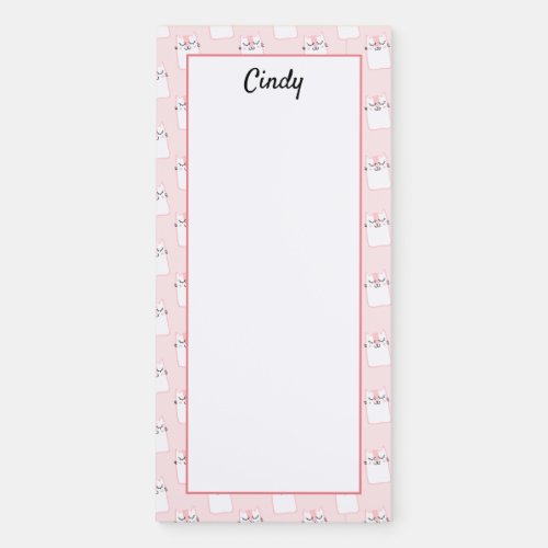 Customize Cute Kitty Cat Pattern Magnetic Notepad