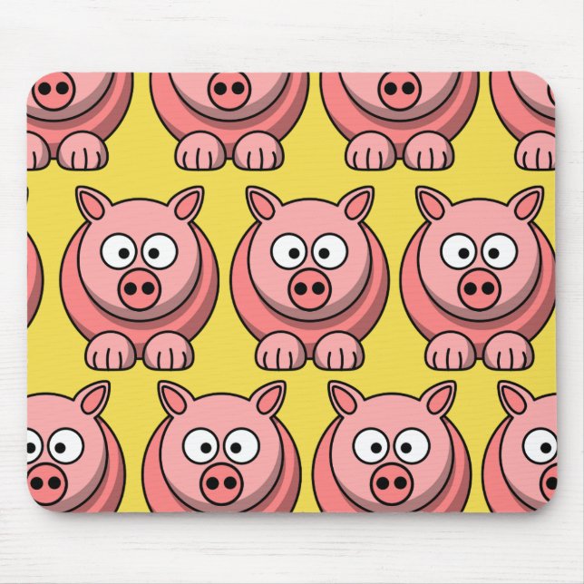 Customize Cute Pig Mousepad for Kids (Front)