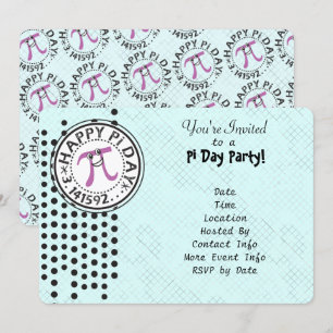 Customize - Cute Polka Dot Happy Pi Day Party Invitation