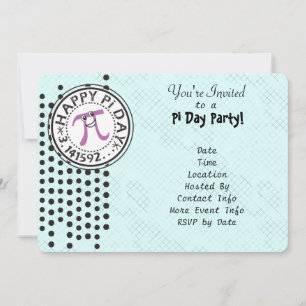 Customize - Cute Polka Dot Happy Pi Day Party Invitation