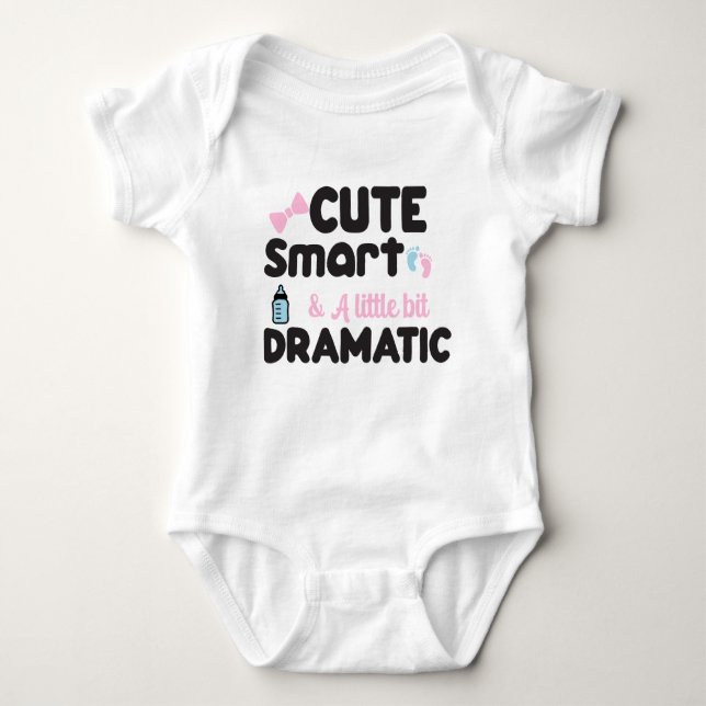 Customize Cute Smart & Dramatic Funny Baby Bodysuit (Front)