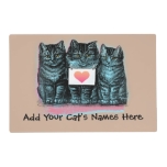 Customize Cute Vintage Cat Food Mat With Name at Zazzle
