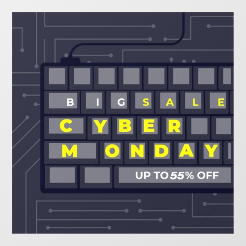 Customize Cyber Monday Up To XX  Off Banner Window Cling