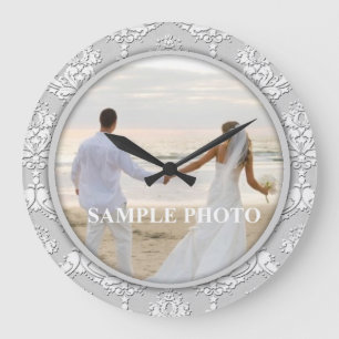 Customize Damask Your Photo Clock