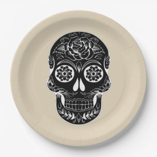Customize Day of the dead skull Party Plate