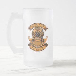 Customize Deep Sea Divers Diving Helmet Gear Sport Frosted Glass Beer Mug