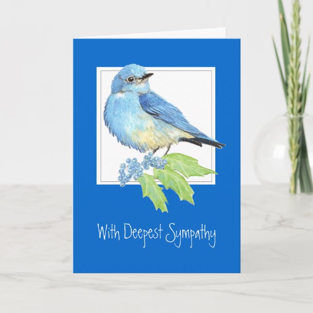Customize, Deepest Sympathy, Mountain Bluebird Card (Front)