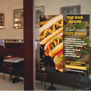 Customize Delicious Hotdogs Restaurant Medium Poster