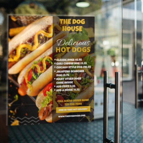 Customize Delicious Hotdogs Restaurant  Small Door Poster