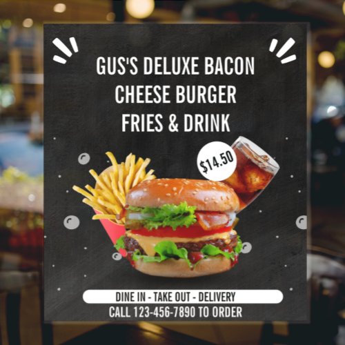 Customize Deluxe Burger Fries Drink Restaurant Big Poster