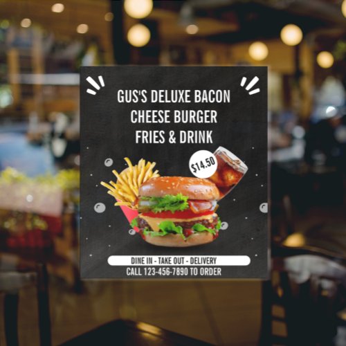 Customize Deluxe Burger Fries Drink Restaurant Med Poster