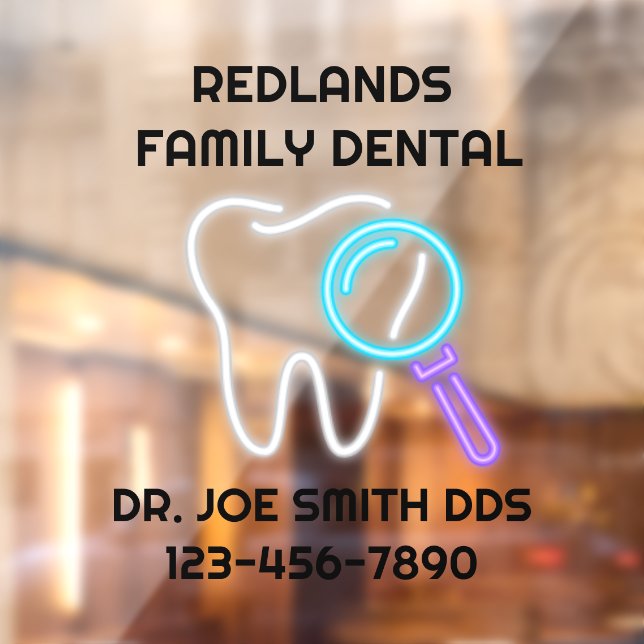 Customize Dental Clinic Office Molar Tooth Door Window Cling (Sheet 2)