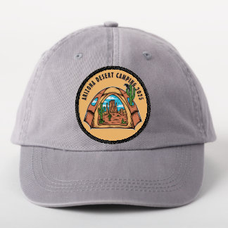 Customize Desert Tent Camping Cactus Wildlife Hat Patch