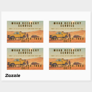 Customize Desert Vehicle Recovery Tow Truck Servic Rectangular Sticker