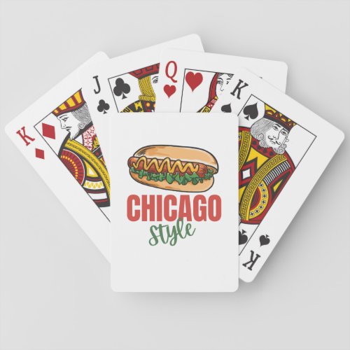 Customize design Chicago Style Best Hot Dog Gift Playing Cards