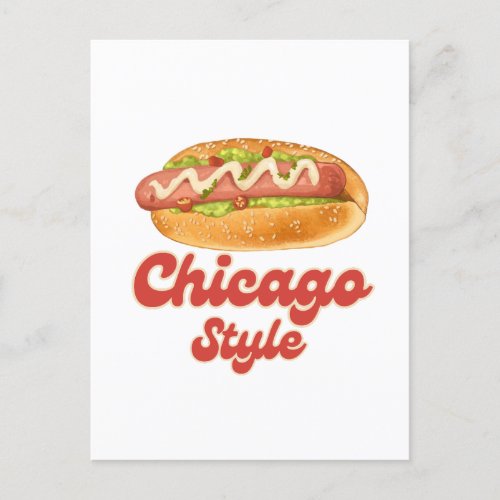 Customize design Chicago Style Hot Dog Gift Hotdog Postcard