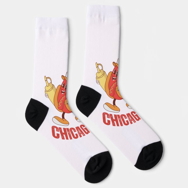 Customize Design Chicago Style Hot Dog Lover Socks (Right)
