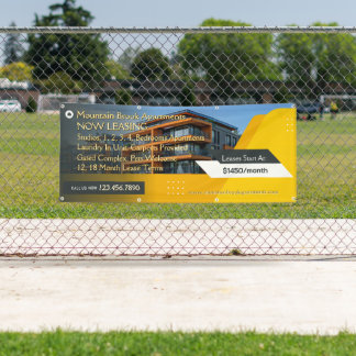 Customize Detailed Apartment Complex Now Leasing Banner